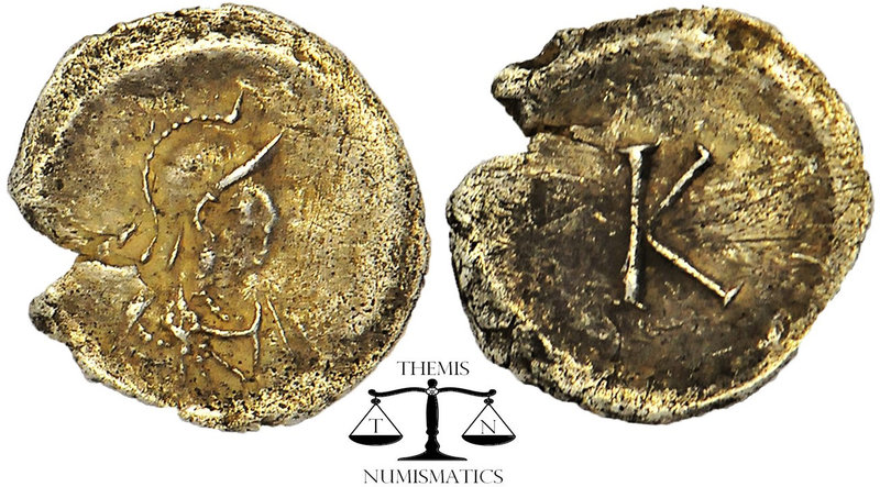 Constantinople.Anonymous AR . Attributed to Justinian I. Half siliqua Constantin...