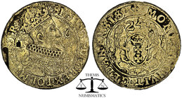 Poland, Danzig, Sigismund III AR Ort (1/4 Taler) 1624. SIGIS III GD G REX POL M D L R PRVS, Bust right / MONETA CIVIT GEDANENSIS, Shield between lions...