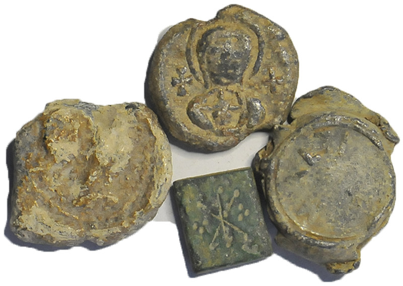 3 byzantine lead seal and 1 byzantine weight. LOT SOLD AS IS, NO RETURNS. Conduc...