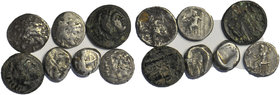 2 bronze and 5 silver greek coins. LOT SOLD AS IS, NO RETURNS. Conduction see picture.