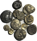 A lot containing 12 silver Greek obol coins. LOT SOLD AS IS, NO RETURNS. Conduction see picture.
