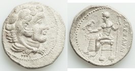 MACEDONIAN KINGDOM. Alexander III the Great (336-323 BC). AR tetradrachm (26mm, 16.55 gm, 2h). Choice XF, porosity. Lifetime issue of Ake or Tyre, dat...