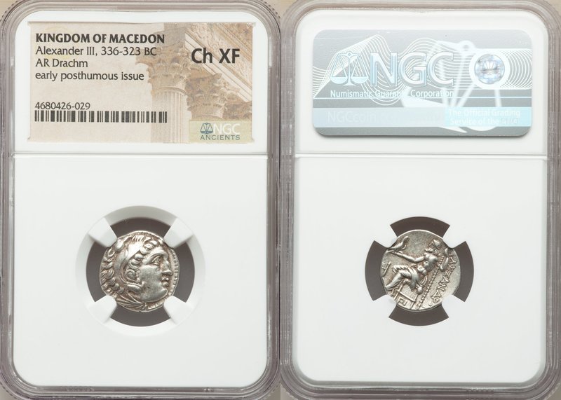 MACEDONIAN KINGDOM. Alexander III the Great (336-323 BC) AR drachm (18mm, 2h). N...