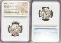 ATTICA. Athens. Ca. 440-404 BC. AR tetradrachm (24mm, 17.16 gm, 5h). NGC Choice XF 4/5 - 4/5. Mid-mass coinage issue. Head of Athena right, wearing cr...