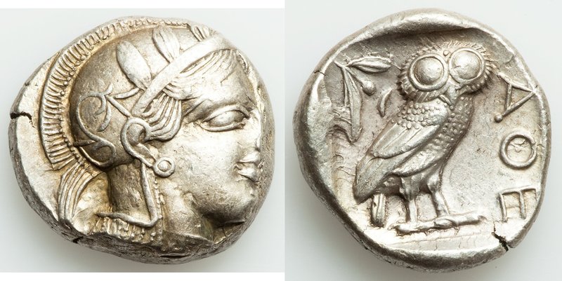 ATTICA. Athens. Ca. 440-404 BC. AR tetradrachm (24mm, 17.21 gm, 10h). XF. Mid-ma...