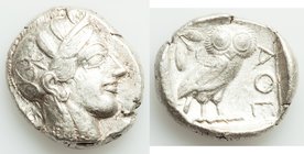 ATTICA. Athens. Ca. 440-404 BC. AR tetradrachm (25mm, 17.14 gm, 10h). VF. Mid-mass coinage issue. Head of Athena right, wearing crested Attic helmet o...