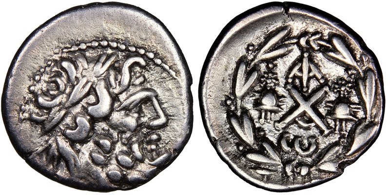 ACHAEAN LEAGUE. Sparta. Ca. 2nd-1st centuries BC. AR hemidrachm (15mm, 5h). NGC ...