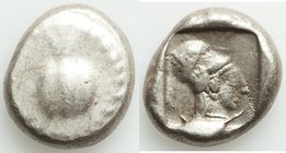 PAMPHYLIA. Side. Ca. 5th century BC. AR stater (20mm, 10.99 gm, 5h). Fine. Ca. 430-400 BC. Pomegranate, guilloche beaded border / Head of Athena right...