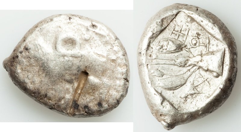 CYPRUS. Uncertain mint. Ca. early 5th century BC. AR stater (23mm, 10.83 gm, 10h...