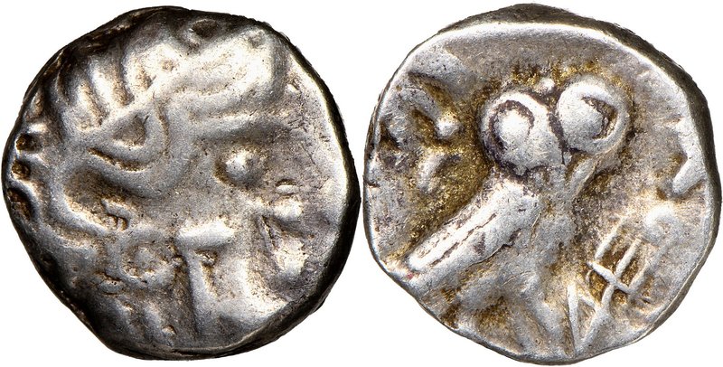 ARABIA. Qataban. Unknown Ruler(s) (ca. 350-300 BC). AR hemidrachm (11mm, 2.01 gm...