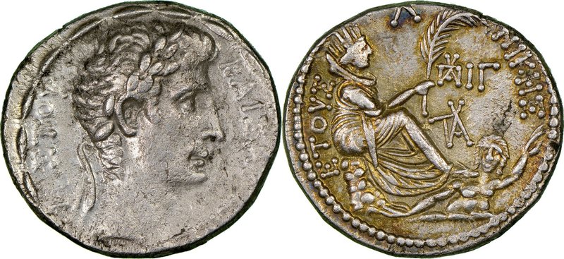 SYRIA. Antioch. Augustus (27 BC-AD 14). AR tetradrachm (27mm, 15.45 gm, 12h). NG...