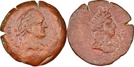 EGYPT. Alexandria. Vespasian (AD 69-79). AE hemidrachm (27mm, 10.71 gm, 12h). NGC Choice XF 3/5 - 3/5. Dated Regnal Year 5 (AD 72/3). AYTOK KAIΣ ΣEBA ...
