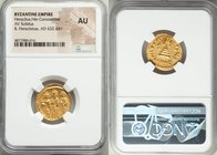 Heraclius (AD 610-641), with Heraclius Constantine and Heraclonas. AV solidus (20mm, 7h). NGC AU. Constantinople, 6th officina, ca. AD 640-641. Heracl...