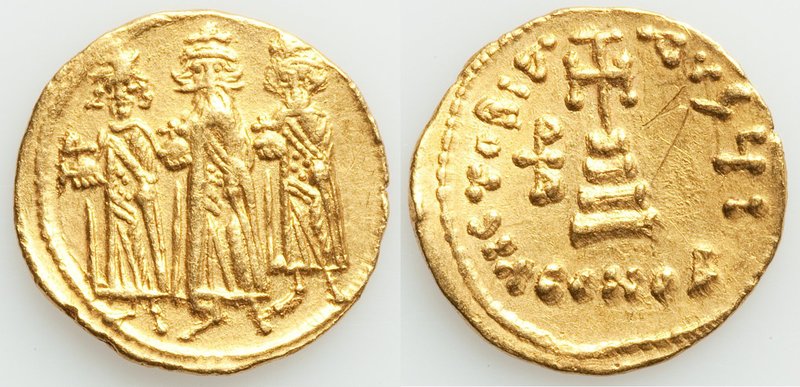 Heraclius (AD 610-641), with Heraclius Constantine and Heraclonas. AV solidus (2...