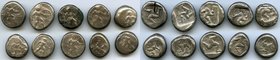ANCIENT LOTS. Greek. Pamphylia. Aspendus. Ca. mid-5th century BC. Lot of ten (10) AR staters. VG-Fine, test cut. Includes: Hoplite and triskeles. Ten ...