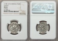 Cilician Armenia. Levon I Tram ND (1198-1219) MS64 NGC, 22mm. 2.96gm. Argent toning with full strike and much luster. 

HID09801242017