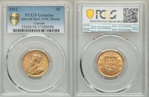 George V gold 5 Dollars 1912 UNC Detail (Altered Surfaces) PCGS, Ottawa mint, KM26. AGW 0.2419 oz.

HID09801242017