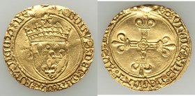 Charles VIII (1483-1498) gold Ecu d'Or au Soleil ND (1483-1498) XF (mount removed), Fr-318. 25.8mm. 3.56gm. 

HID09801242017