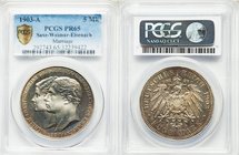 Saxe-Weimar-Eisenach. Wilhelm Ernst Proof 5 Mark 1903-A PR65 PCGS, Berlin mint, KM218. Estimated Mintage: 1,000. Issued for the Grand Duke's First Mar...