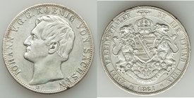 Saxony. Johann 2 Taler 1861-B XF (rim nicks), Dresden mint, KM1215. 41mm. 36.26gm. 

HID09801242017