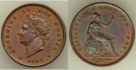 4-Piece Lot of Uncertified Assorted Pennies, 1) George IV Penny 1825 - XF (cleaned), KM693. 34mm. 18.65gm 2) Victoria Penny 1848 - AU (cleaned), KM739...