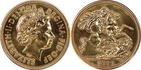 Elizabeth II gold Sovereign 2000 MS63 NGC, KM1002. AGW 0.2355 oz.

HID09801242017
