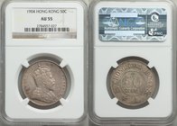 British Colony. Edward VII 50 Cents 1904 AU55 NGC, KM15. Quite appealing for the type, a thin sheen of topaz and light tangerine tone nicely catching ...