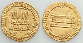 Abbasid. temp. al-Mahdi (AH 158-169 / AD 775-795) gold Dinar AH 165 (AD 782/3) XF, No mint (likely Madinat al-Salam), A-214. 18.7mm. 4.12gm. 

HID0980...