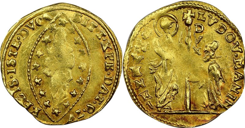 Venice. Ludovico Manin gold Zecchino ND (1789-1797) MS62 NGC, KM755, Fr-1445. 21...