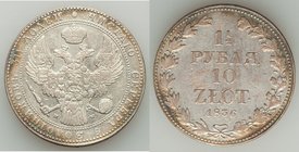 Nicholas I 10 Zlotych (1-1/2 Roubles) 1836-MW XF, Warsaw mint, KM-C134. 39.9mm. 31.06gm. 

HID09801242017