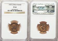 Elizabeth II gold Proof Pound 1954 PR64 NGC, KM54. Mintage 1,275. 

HID09801242017