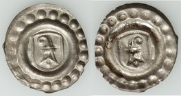 Canton 3-Piece lot of Uncertified Assorted Bracteates, 1) Basel. City Bracteate Rappen ND (15th Century) - XF, HMZ-2-56a. 16.6mm. 0.33gm 2) Zurich. Ab...
