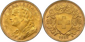 Confederation gold 20 Francs 1926-B MS64 NGC, Bern mint, KM35.1. AGW 0.1867 oz. 

HID09801242017