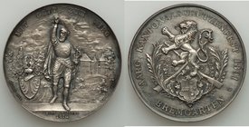 Confederation silver "Aargau Shooting Festival" Medal 1891 UNC, Richter-14b. 45.2mm. 38.46gm. Mintage: 679. By H. Bovy, L. Furet, and Robert Dorer. Is...