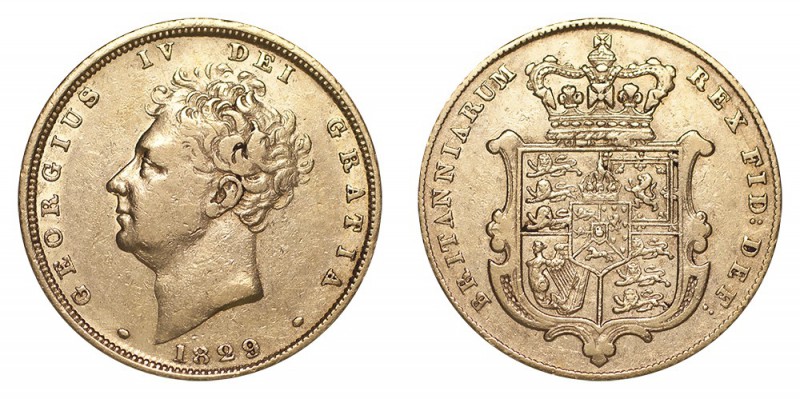 GREAT BRITAIN. George IV, 1820-30. Gold Sovereign, 1829, London. Good fine.. 7.9...