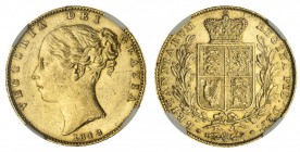GREAT BRITAIN. Victoria, 1837-1901. Gold Sovereign, 1842, London. NGC AU58. 7.99 g. 22.05 mm. Mintage: 4,865,375. Marsh 25, S.3852. Closed 2 in date. ...