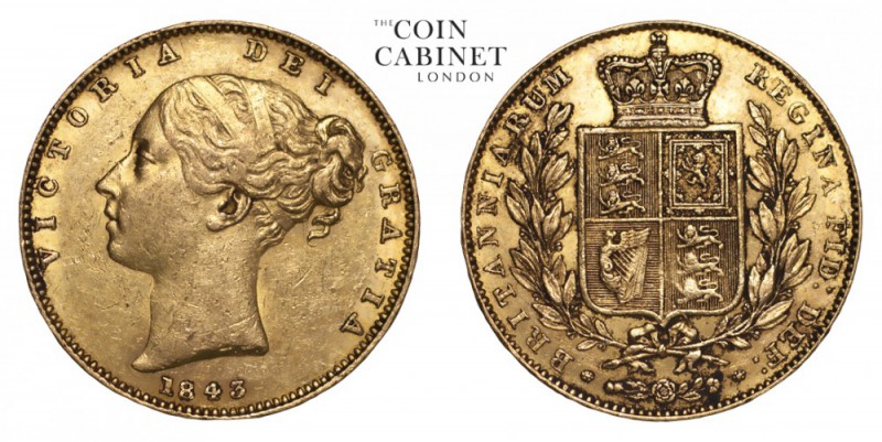 GREAT BRITAIN. Victoria, 1837-1901. Gold Sovereign, 1843, London. Good very fine...