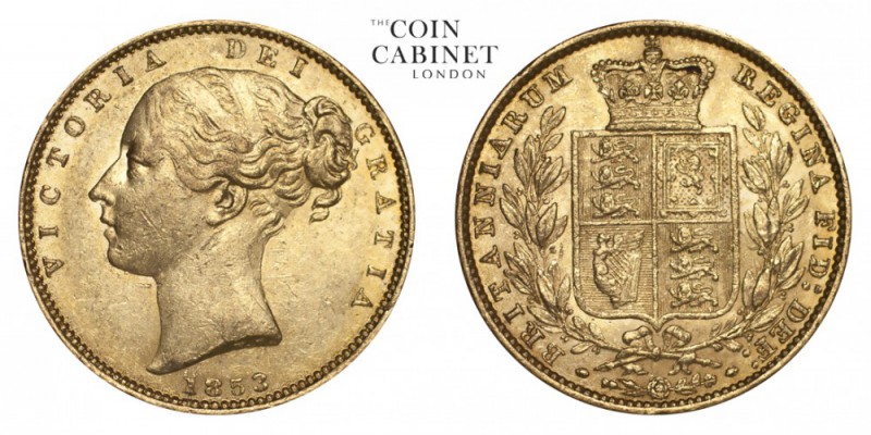 GREAT BRITAIN. Victoria, 1837-1901. Gold Sovereign, 1853, London. Extremely fine...