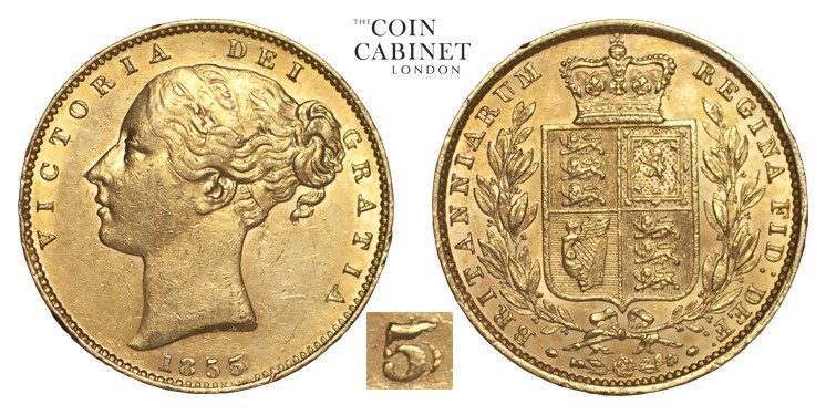 GREAT BRITAIN. Victoria, 1837-1901. Gold Sovereign, 1855, London. gVF-aEF. 7.99 ...