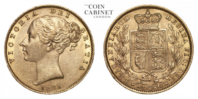 GREAT BRITAIN. Victoria, 1837-1901. Gold Sovereign, 1861, London. Extremely fine...