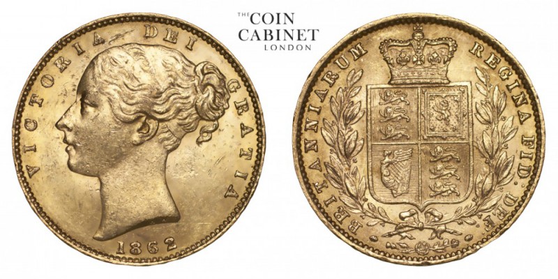 GREAT BRITAIN. Victoria, 1837-1901. Gold Sovereign, 1862, London. Extremely fine...