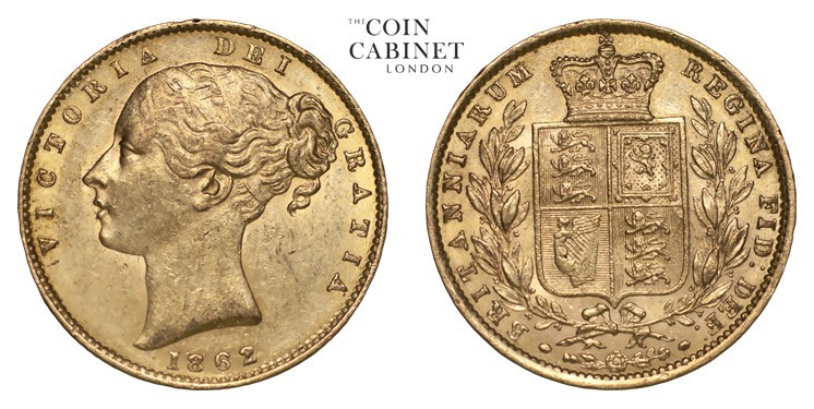 GREAT BRITAIN. Victoria, 1837-1901. Gold Sovereign, 1862, London. About extremel...