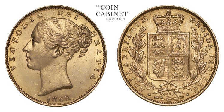 GREAT BRITAIN. Victoria, 1837-1901. Gold Sovereign, 1868, London. Extremely fine...