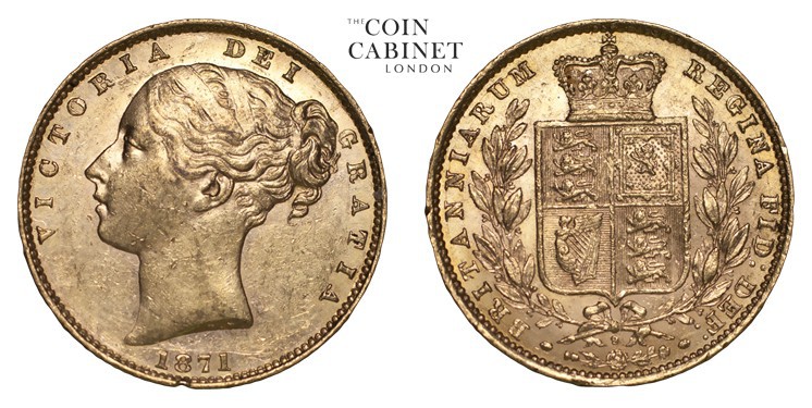 GREAT BRITAIN. Victoria, 1837-1901. Gold Sovereign, 1871, London. Extremely fine...