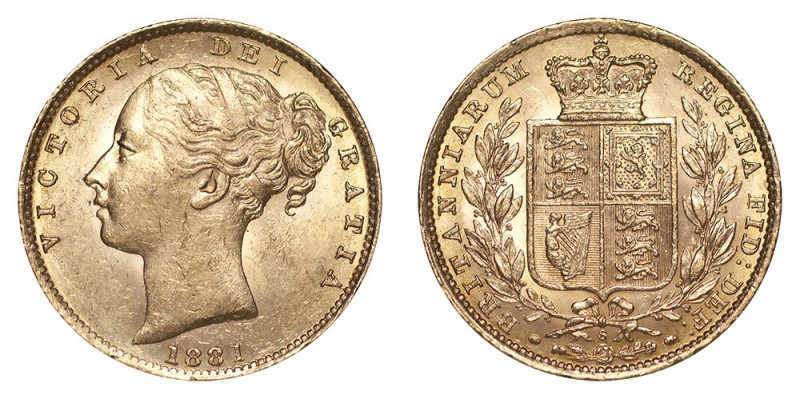 AUSTRALIA. Victoria, 1837-1901. Gold Sovereign, 1881-S, Sydney. About uncirculat...