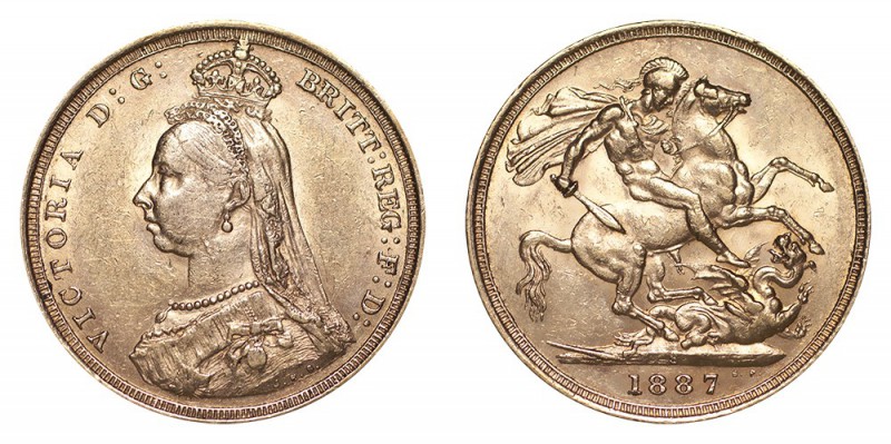 AUSTRALIA. Victoria, 1837-1901. Gold Sovereign, 1887-S, Sydney. Good VF. 7.99 g....