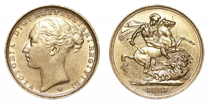 AUSTRALIA. Victoria, 1837-1901. Gold Sovereign, 1887-S, Sydney. Very fine.. 7.99...