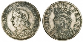 Oliver Cromwell, 1653-58. Shilling, 1658, London. PCGS XF45. 7.99 g. 22.05 mm. S-3228. In a protective plastic holder and graded PCGS XF45. Certificat...