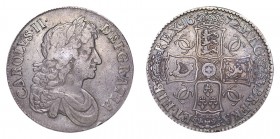 Charles II, 1660-85. Crown, 1672, London. Fine and better, reverse very fine.. 29.64 g. S-3358. Third bust. V. QVARTO. Weak obverse and unevenly worn....