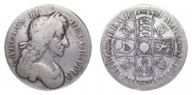 Charles II, 1660-85. Crown, 1681, London. About fine.. 28.96 g. S-3359. Fourth bust. T.TERTIO on edge. About fine.
